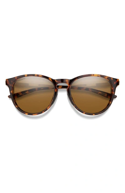 Smith Wander 55mm Chromapop™ Polarized Round Sunglasses In Tortoise / Brown