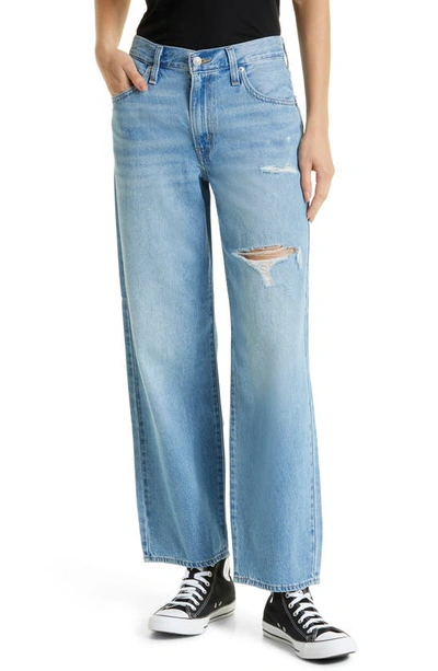 Levi's Ripped Baggy Dad Jeans In Blue