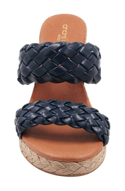 Andre Assous Aria Espadrille Wedge Sandal In Navy