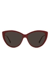 Jimmy Choo 60mm Cat Eye Sunglasses In Red