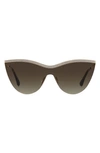 Jimmy Choo Kristen 99mm Shield Sunglasses In Gold/brown Gradient