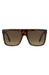 Marc Jacobs 57mm Flat Top Sunglasses In Havana / Brown Gradient