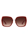 Kate Spade Kimber 56mm Gradient Square Sunglasses In Charm Red