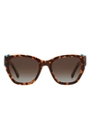 Kate Spade Yolanda 51mm Polarized Gradient Cat Eye Sunglasses In Dark Havana Green / Brown