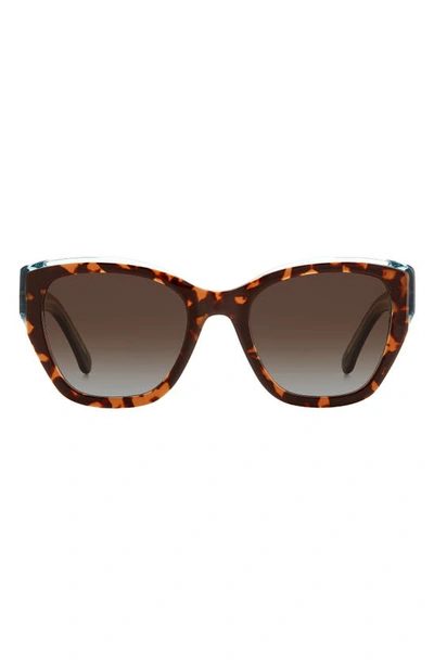 Kate Spade Yolanda 51mm Polarized Gradient Cat Eye Sunglasses In Brown