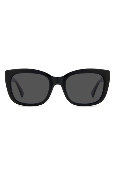 Kate Spade Tammy 53mm Rectangular Sunglasses In Black / Grey