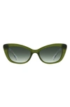 Kate Spade Merida 54mm Cat Eye Sunglasses In Green / Green Shaded