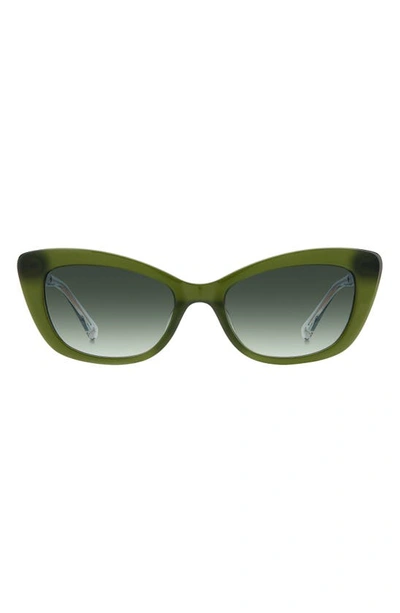 Kate Spade Merida 54mm Cat Eye Sunglasses In Green / Green Shaded