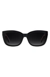 Kate Spade Tammy 53mm Rectangular Sunglasses In Black/gray Polarized Gradient