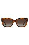 Kate Spade Tammy 53mm Rectangular Sunglasses In Havana/brown Polarized Gradient