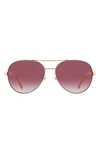 Kate Spade Averie 58mm Gradient Aviator Sunglasses In Rose Gold / Burgundy Grad