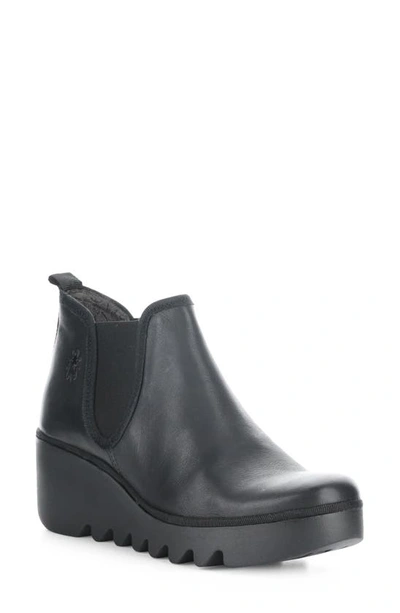 Fly London Byne Wedge Chelsea Boot In 010 Black Arkansas