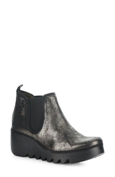 Fly London Byne Wedge Chelsea Boot In 014 Graphite Cool