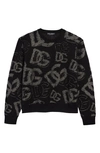 Dolce & Gabbana Logo Jacquard Virgin Wool Blend Sweater In S9000 Variante Abbinata