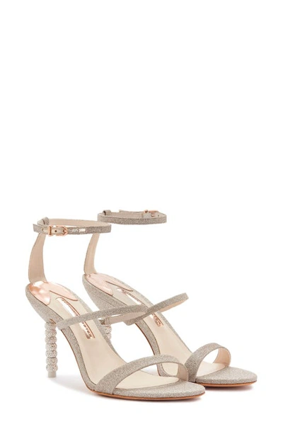 Sophia Webster Rosalind Crystal Ankle Strap Sandal In Champagne Glitter