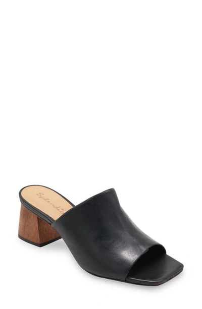 Splendid Kait Womens Faux Leather Mules Slide Sandals In Black