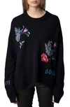 ZADIG & VOLTAIRE MARKUS EMBROIDERED CASHMERE SWEATER
