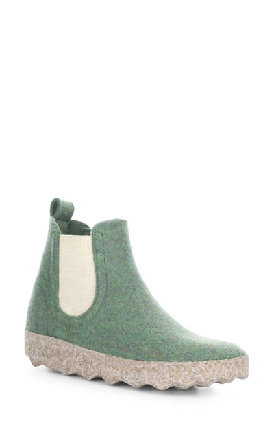 Asportuguesas By Fly London Caia Chelsa Boot In 016 Moss Green Tweed/ Felt