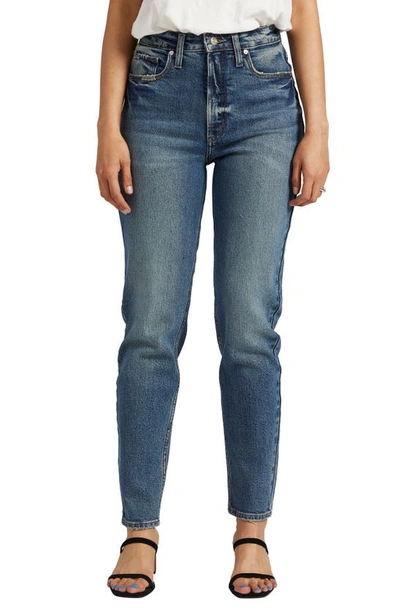 Silver Jeans Co. Women's High Rise Tapered Leg Mom Jeans In Indigo