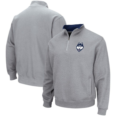 Colosseum Heathered Gray Uconn Huskies Tortugas Team Logo Quarter-zip Jacket