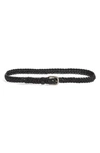 Golden Goose Black Braided Leather Houston Belt In Black