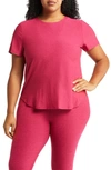 Beyond Yoga On The Down Low Jersey T-shirt In Dragonfruit-sangria