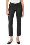 Dl1961 Mara Instasculpt Mid Rise Straight Leg Jeans In Black Coated