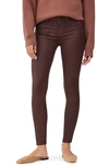 Dl1961 Florence Instasculpt Coated Mid Rise Skinny Jeans In Dark Sequoia