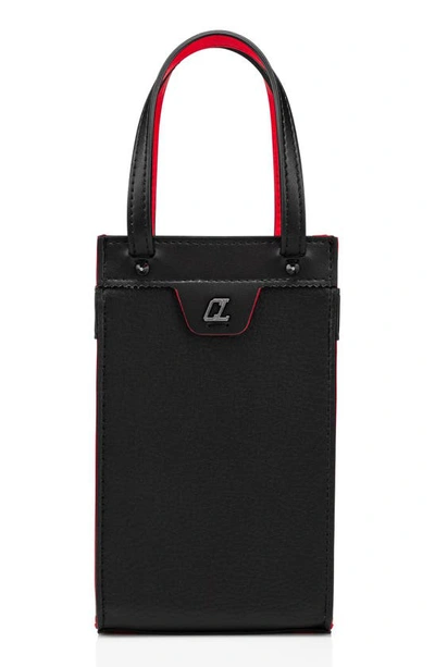 Christian Louboutin Ruistote Nano Grained Faux-leather Cross-body Bag In Black