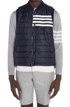 Thom Browne Reversible Padded Gilet In Navy