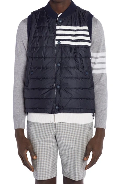 Thom Browne Reversible Tech-knit Hybrid Vest In Grey
