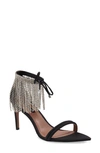 Bcbgmaxazria Dawn Fringe Pointed Toe Sandal In Black