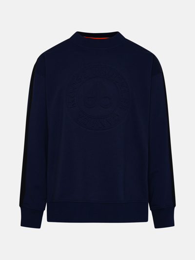 Moose Knuckles Homecrest Blue Cotton Sweatshirt