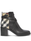 BURBERRY HOUSE CHECK MID-HEEL BOOTS