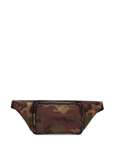 Off-white Arrows Camouflage-print Belt Bag In Brown