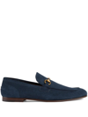 Gucci Jordaan Horsebit-embellished Suede Loafers In Blue