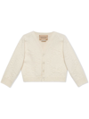 Gucci Baby Gg Felted Wool Cardigan In White