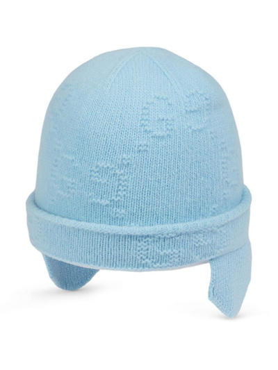 Gucci Baby Wool Hat With Gg Embroidery In Blau
