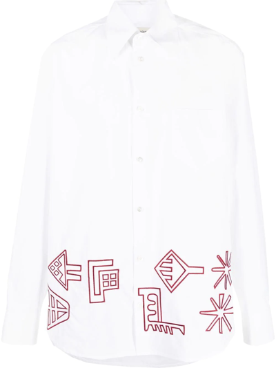 Namacheko Leilan Embroidered Oversized Shirt In White