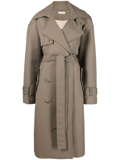 The Mannei Belted Trench Coat In Green