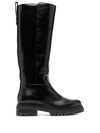 SERGIO ROSSI KNEE-HIGH PATENT BOOTS