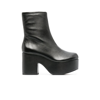 Larroude Black Miso 90 Platform Leather Ankle Boots In Black