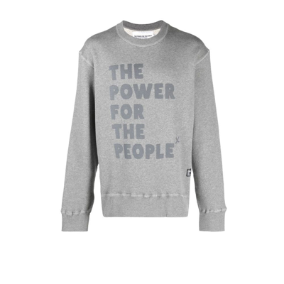 The Power For The People Logo-print Organic-cotton Sweatshirt In Grey