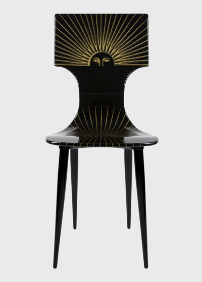 Fornasetti Sole Chair In Gold/black