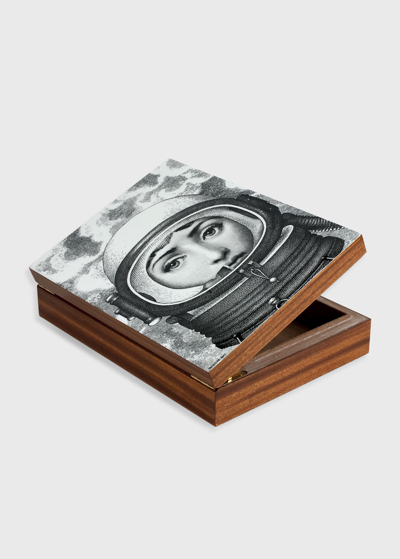 Fornasetti Palombara Wooden Box In Black/white
