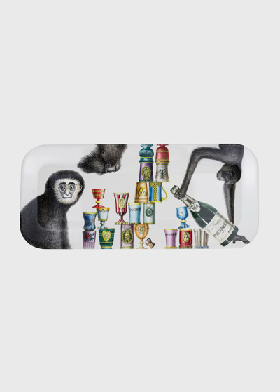 Fornasetti Scimmie Tray, 25" X 60"