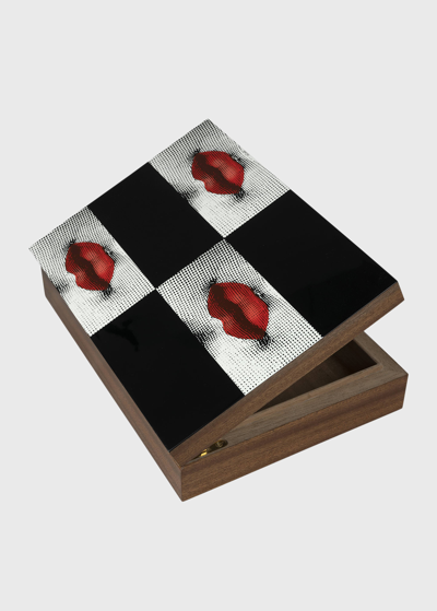 Fornasetti Kiss Wooden Box In Multi