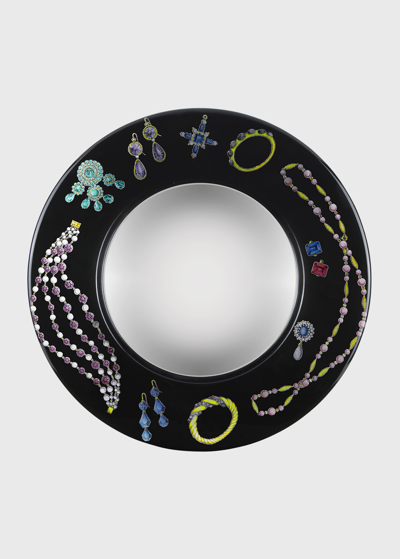 Fornasetti Convex Mirror In Black Multi