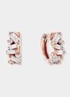 Suzanne Kalan Fireworks Huggie Hoop Earrings In 18k Rose Gold And Diamonds In Rg