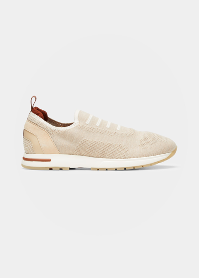 Loro Piana Flexy Knit Slip-on Trainer Trainers In D927 Beige Mel